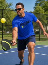Load image into Gallery viewer, Man wearing Pickleball Streak graphic tee on the court